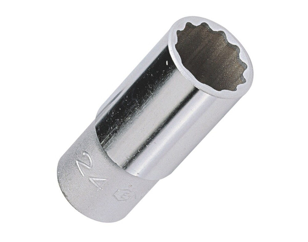 Genius Tools 1/2" Dr. 15mm Deep Hand Socket (12-Point) - 437815