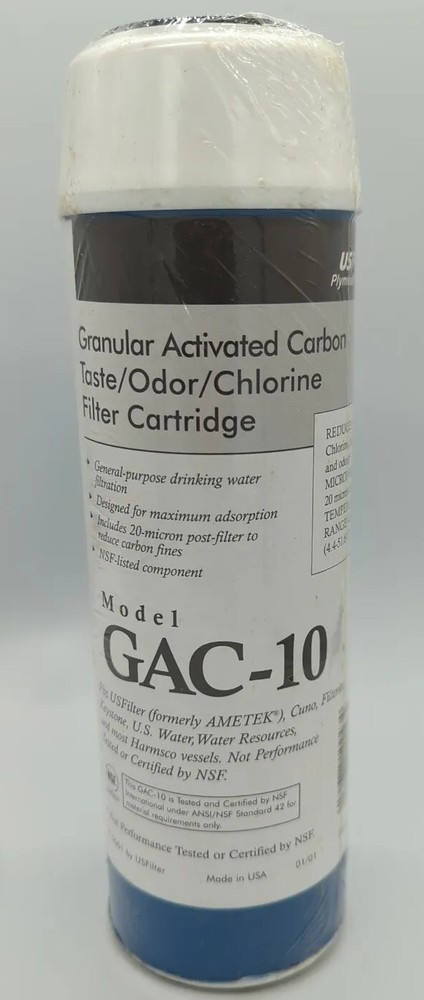 US Filter GAC-10 Drinking Water FilterTaste Odor Chlorine (9-3/4" x 2-7/8")
