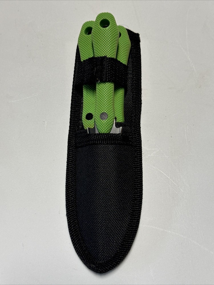 *3 PACK* Green Throwing Knives With Case