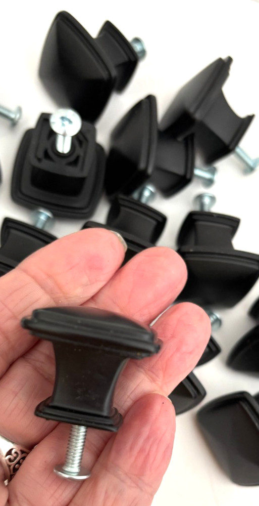 BUY 6-36 Matte BLACK 1.25" SQUARE Metal Drawer PULL KNOBS Cabinet Cupboard Pulls