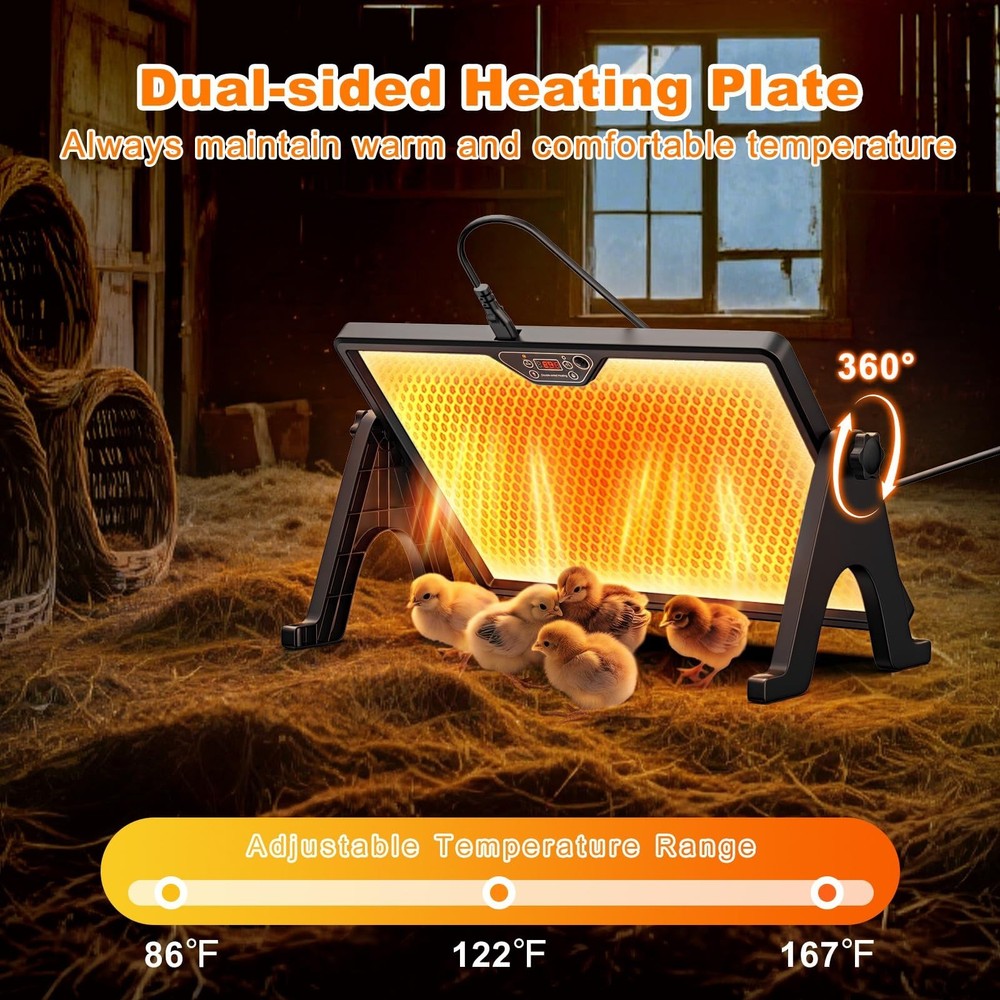 Pawaboo 6-in-1 Chicken Brooder Box for Chick Starter Kit, Includes Pet Cage T...