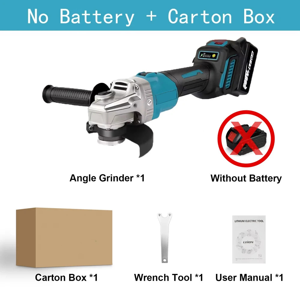 125MM BrushlessElectric Angle Grinder Variable Speed Cutting Machine Woodworking