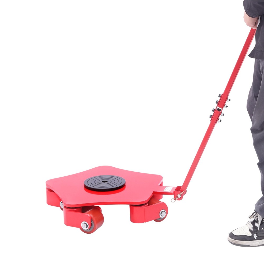 8818lbs Machinery Mover Dolly w/ Handle Skate Machine Mover Trolley 5 Rollers