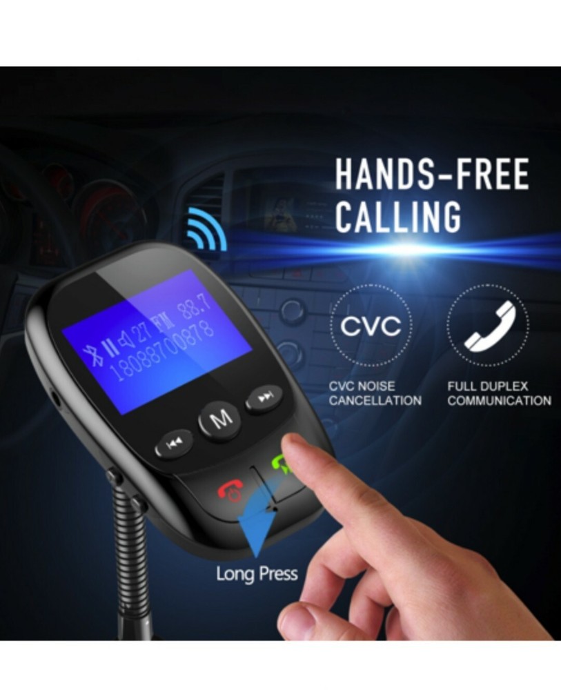 SYLVANIA Bluetooth FM Audio Transmitter Hands Free for Car -Black