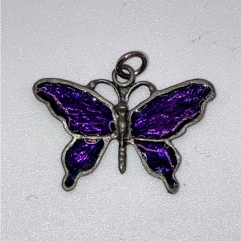Purple Silver-Tone 1" Pendant!