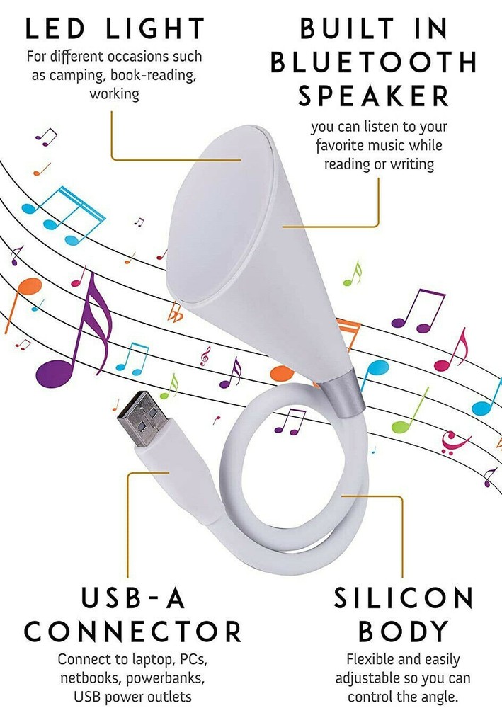 USB Led Lamp with Bluetooth Speaker Flexible and Adjustable-New