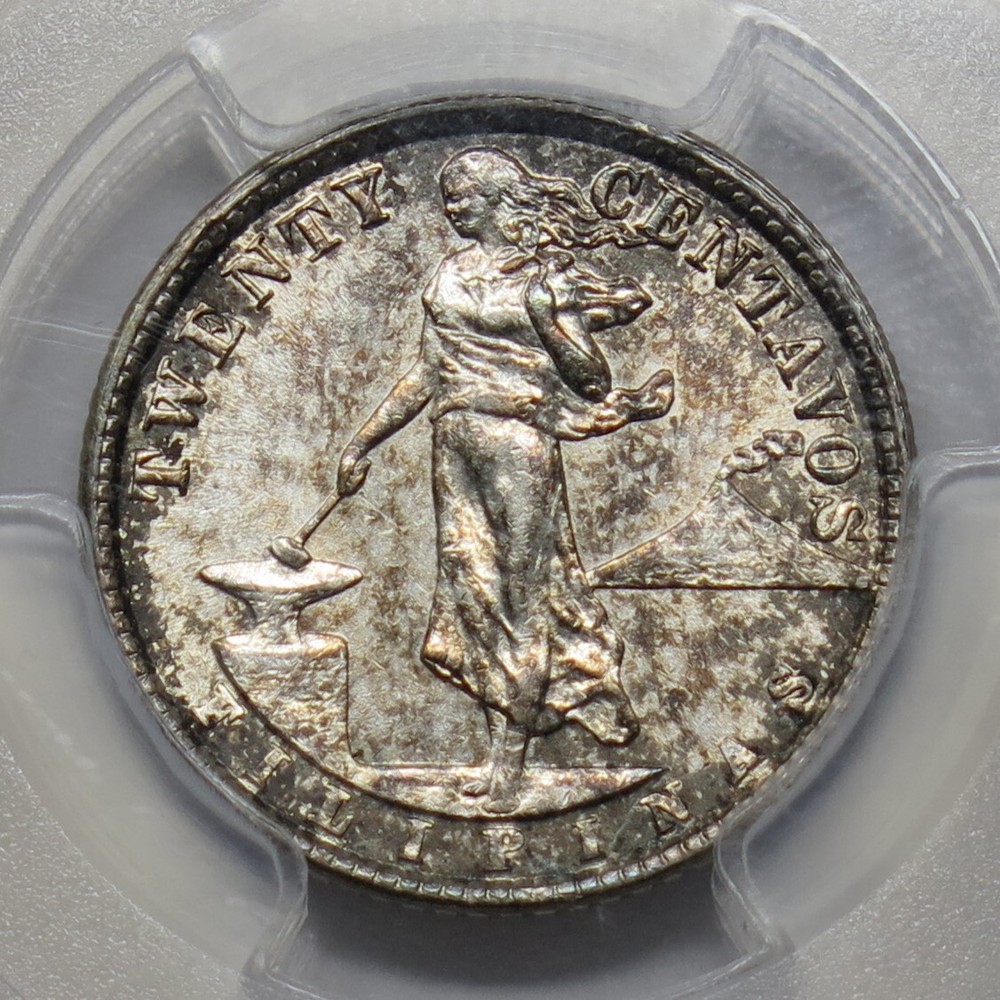1921 Philippines 20c MS62 PCGS 28969