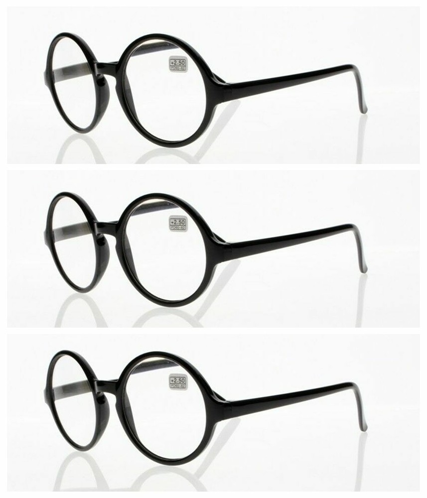 3 Pack Classic Computer Large Big Oversized Round Reading Glass+1.00 ~ +6.00