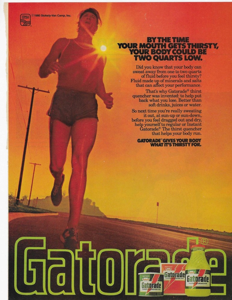 RUNNING  GATORADE  ORIGINAL PRINT AD