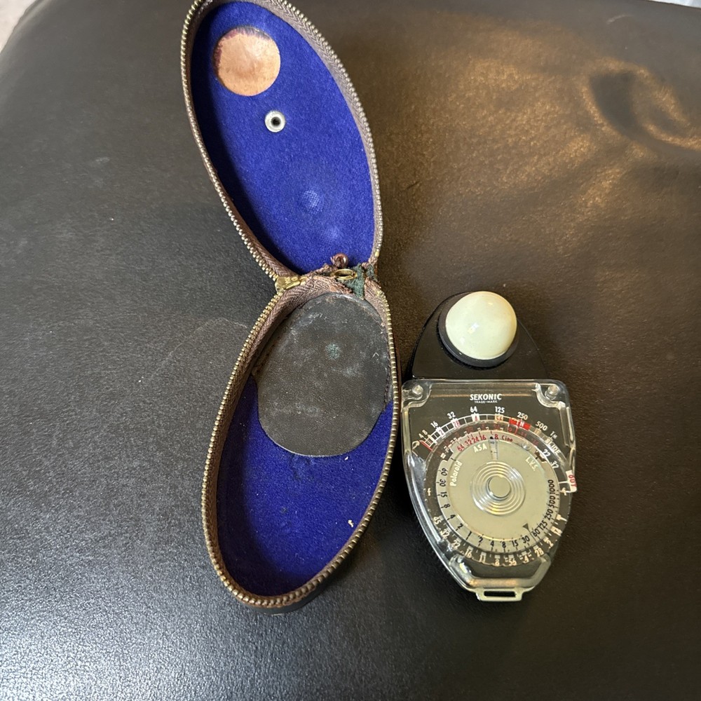 Vintage SEKONIC Studio Deluxe Model S Exposure Light Meter With Case - Must See!