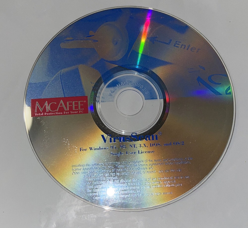 McAfee Virus Scan for Windows 95/98 Disc Only