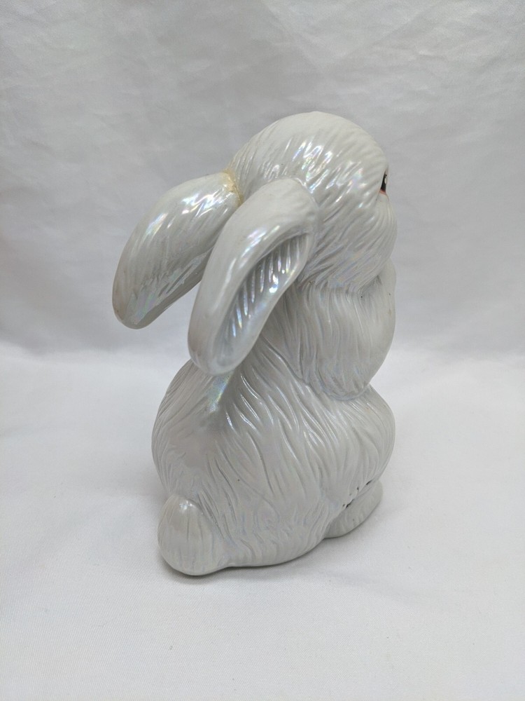 White Ceramic Easter Bunny Figure 5"