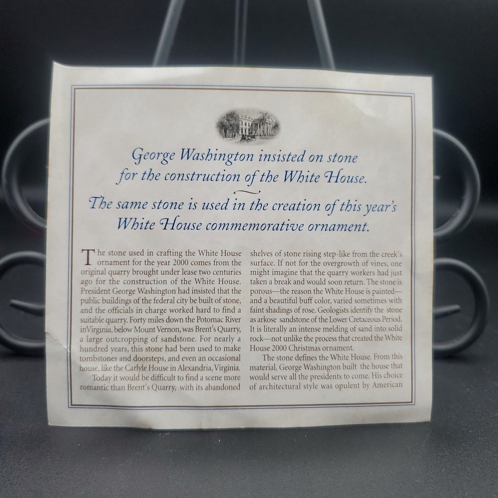white house historical association ornament 2000