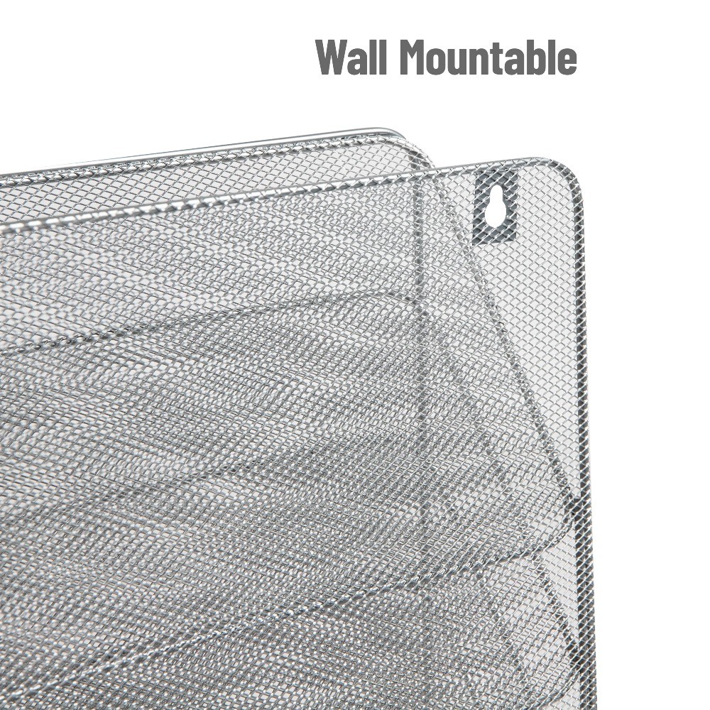 Mind Reader 4-Tier Vertical File Storage, Desktop Organizer, Wall Mount, Office