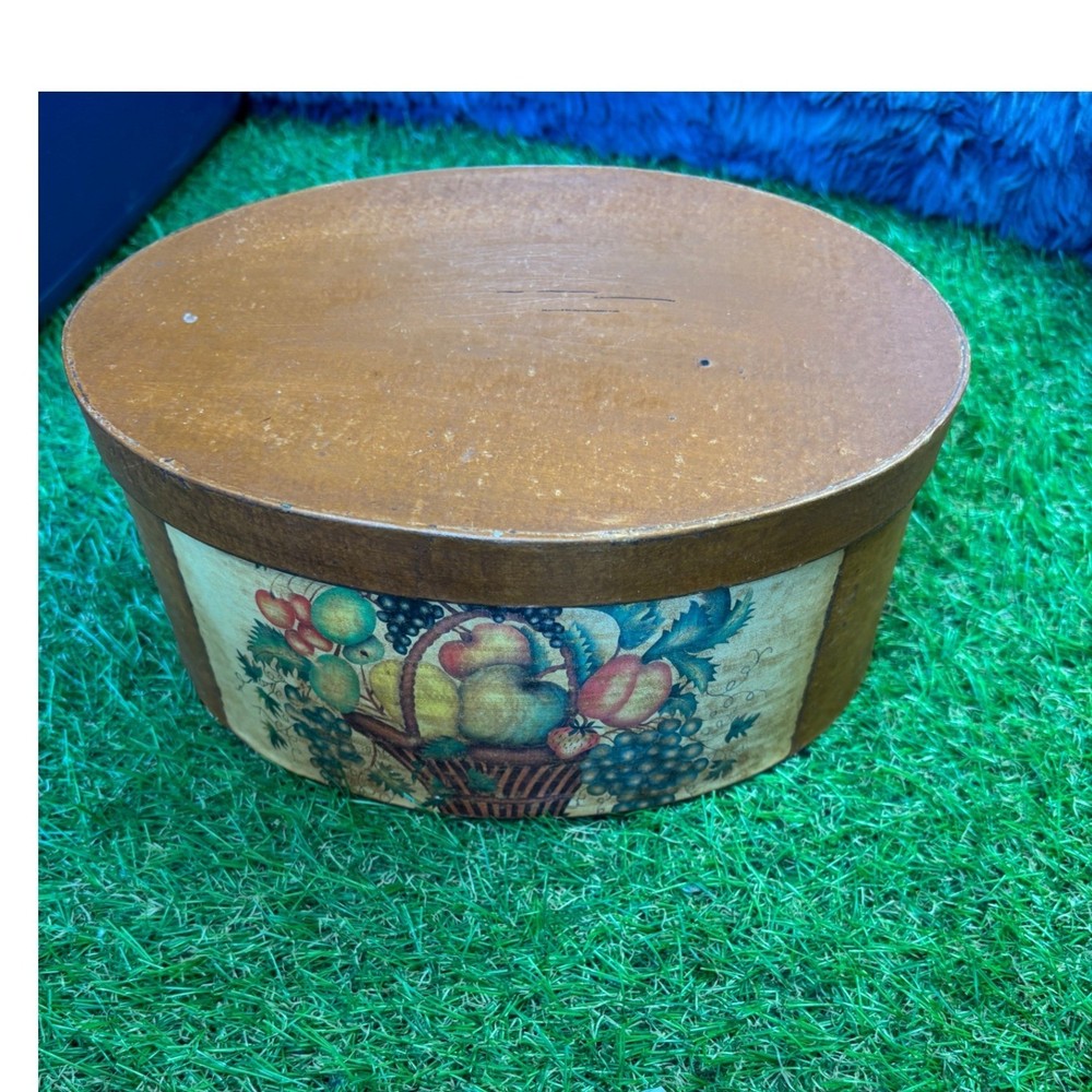 Vintage Fruit Basket Design Oval Box, Decorative Storage Container