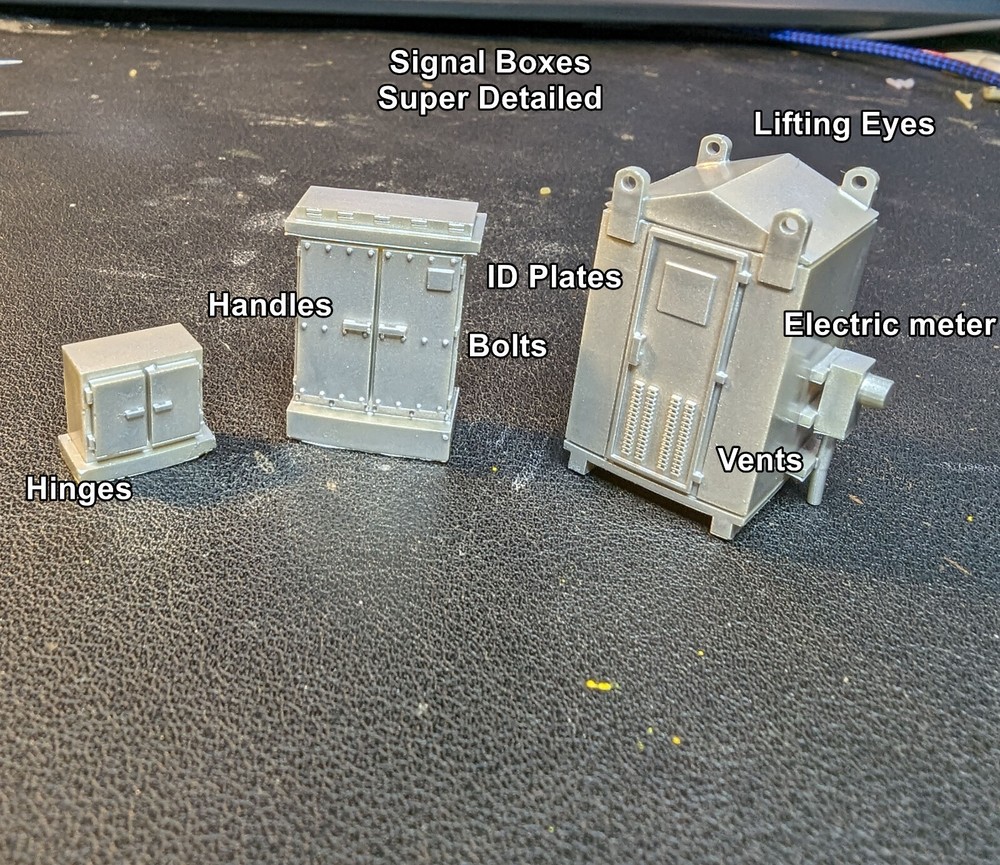 n scale electrical track side control boxes set of 6