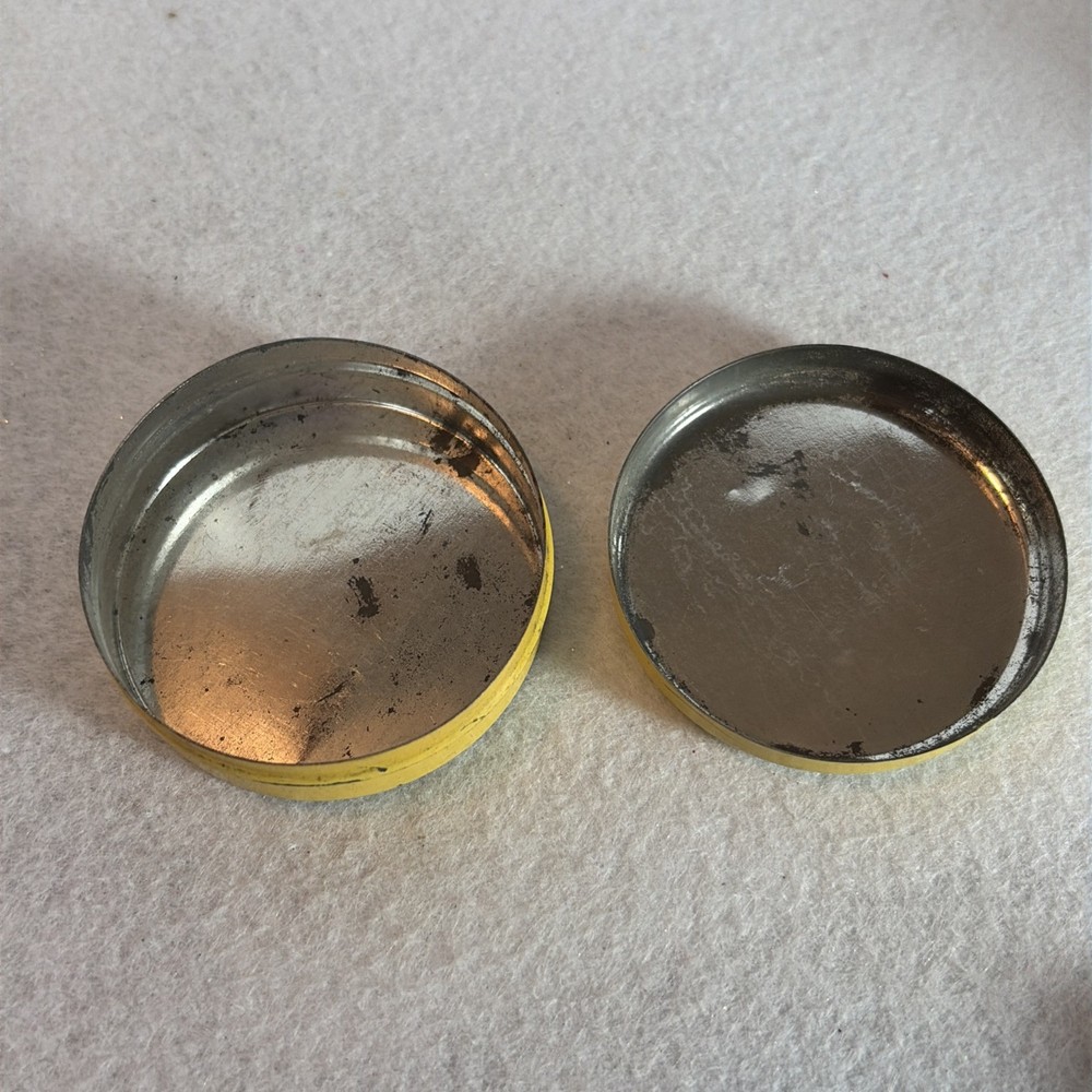 1950’s Silvery Watch Tin Container 2 Inch Diameter