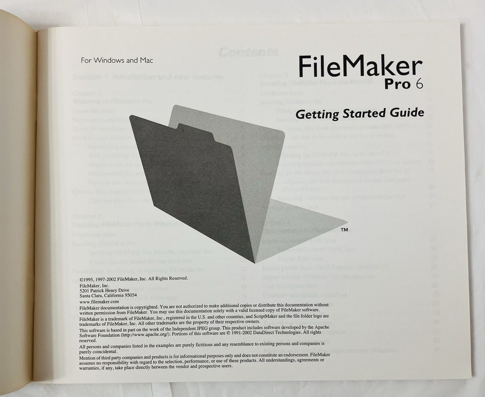 File Maker Pro 6 Getting Started Guide | Vintage User Manual Only | No Software