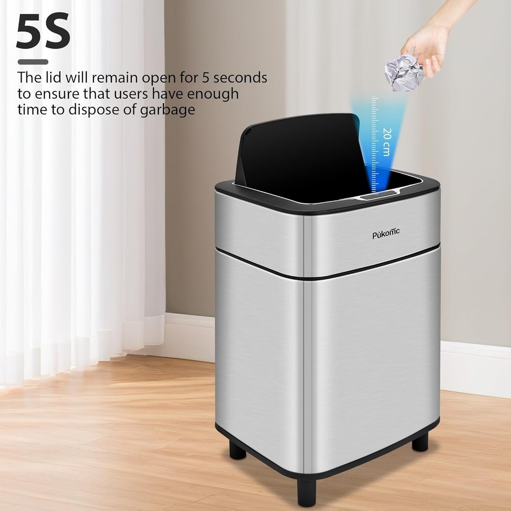 Stainless Steel Motion Sensor Automatic Touchless Trash Can 2.7 Gal