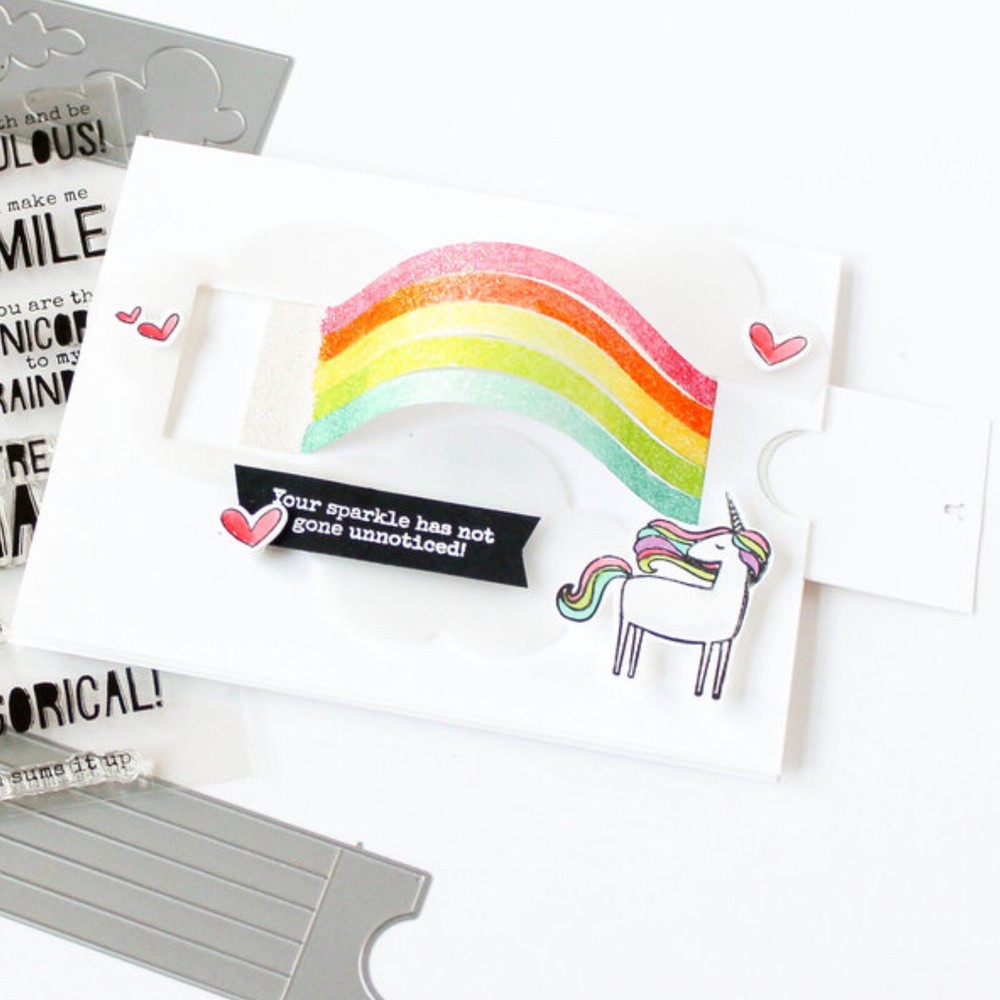 Rainbow Slider Cutting Dies – Interactive Card Clouds Star St. Patrick’s Day +