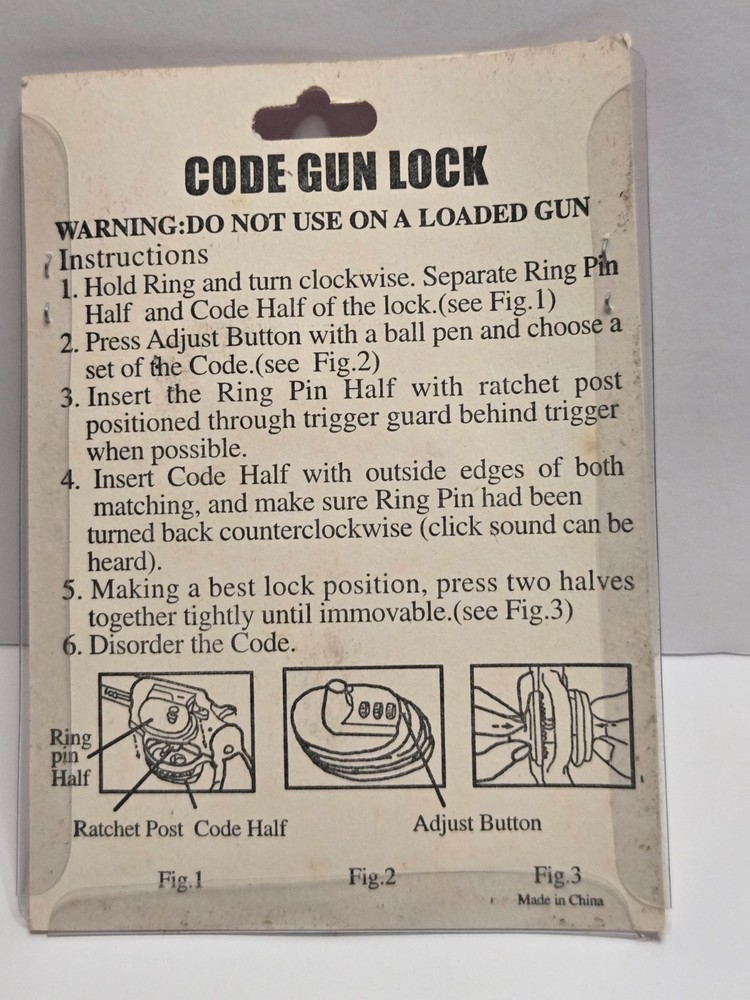 Gun Trigger Three Combination Code Lock