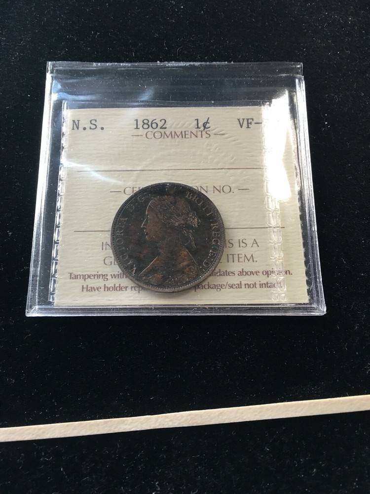 1862  ICCS Graded Nova Scotia, One Cent, **VF-30**