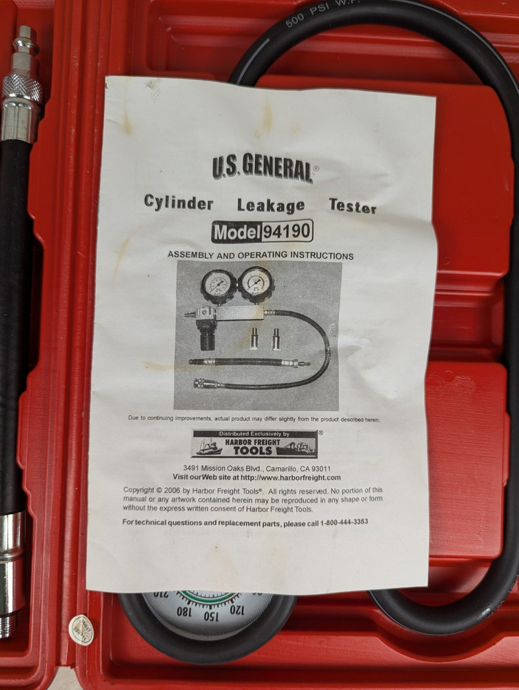 Cylinder Leakage Tester Model 94190 US General