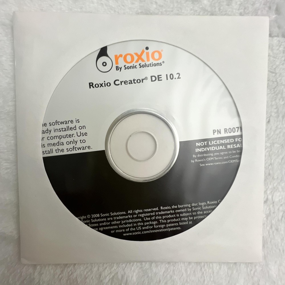 Roxio Creator DE 10.2  CD Sonic Solutions Disc CD DVD Burning Sealed New