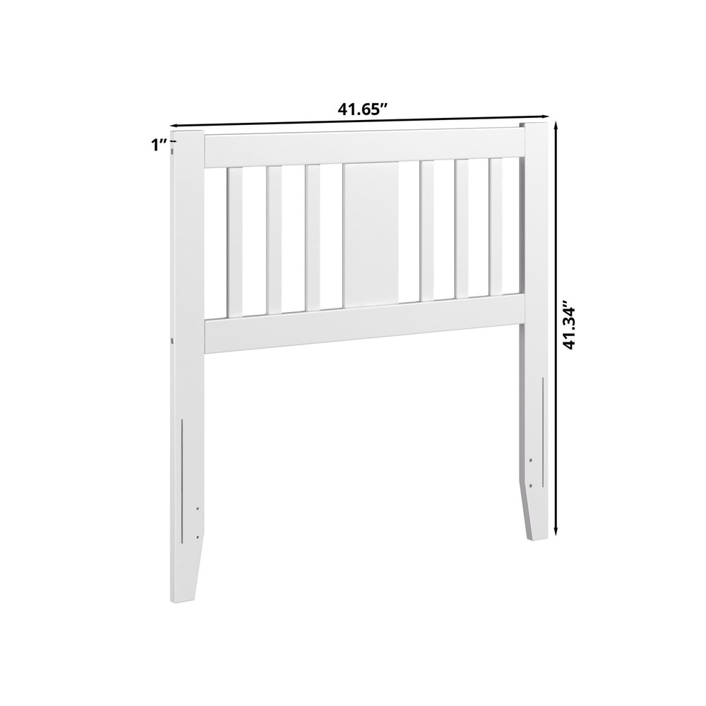 , Tahoe Solid Wood Slatted Headboard, Twin, White