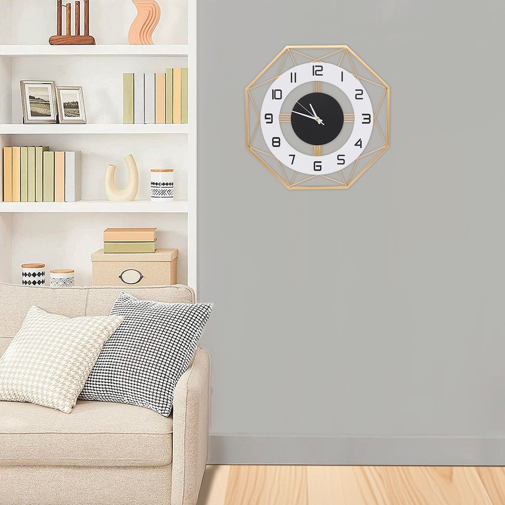 12.99 in Modern Wall Clock Silent Decorative Wall Clock Battery Powered for Home