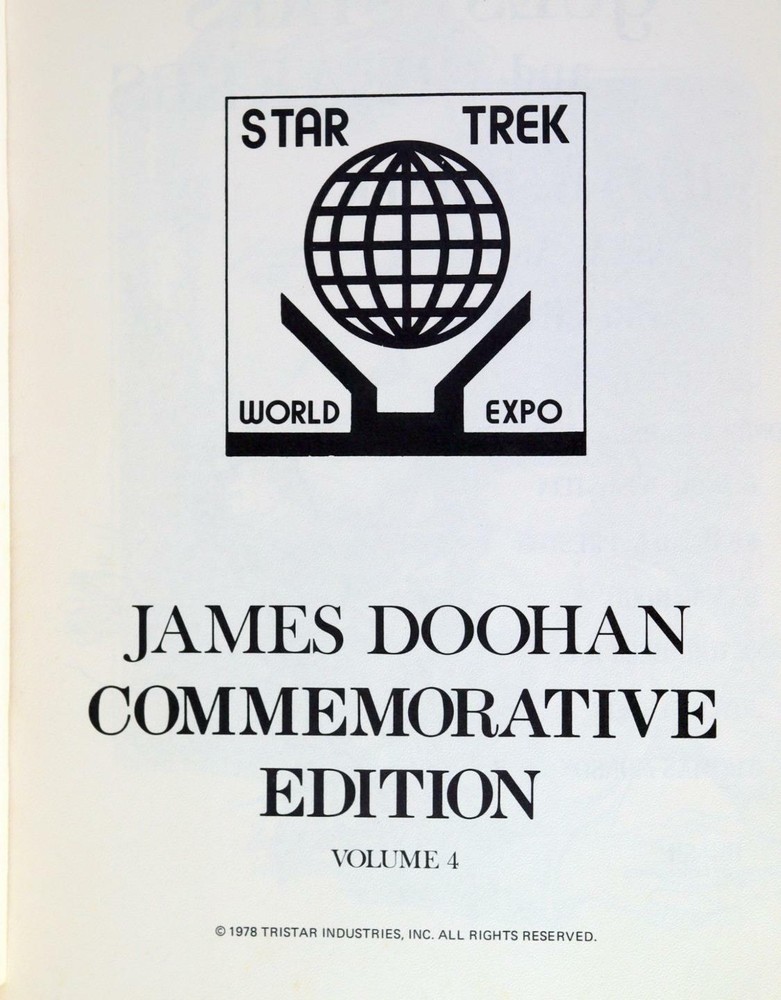 Star Trek World Expo 1978 Volume 4 James Doohan Commemorative Edition Program
