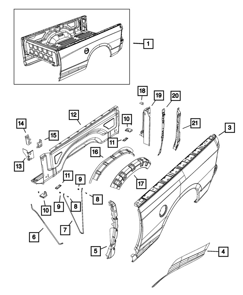 Genuine Mopar Side Panel Reinforcement Right 68156466AA