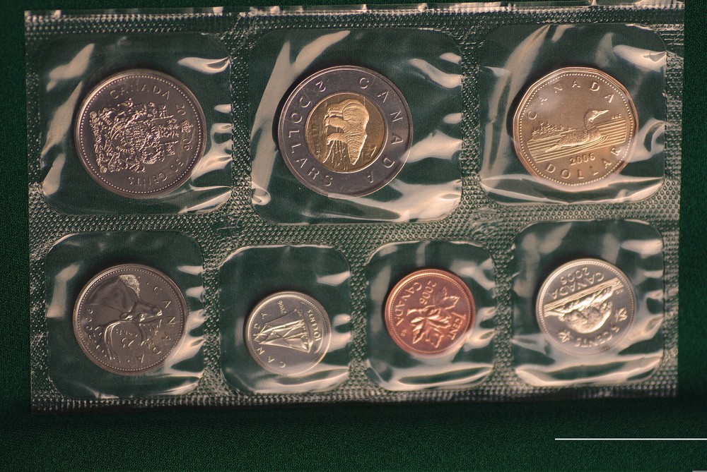 2006 Canada Prooflike PL regular edition set P mark on 5 coins