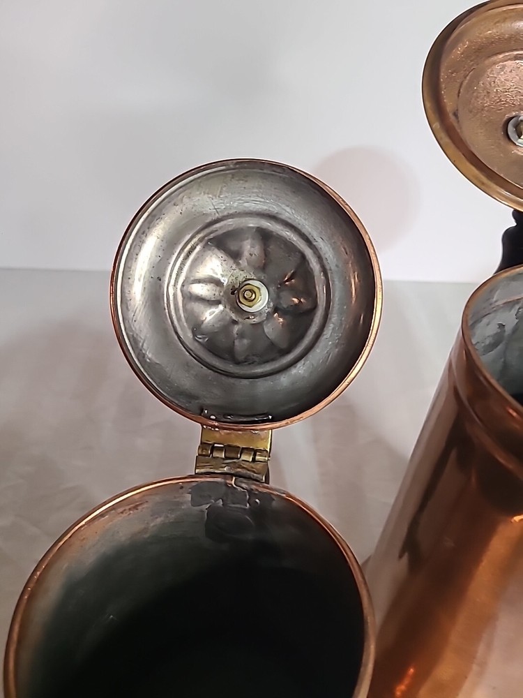 Copper Tin Lined Coffee Pots 10" And 8"