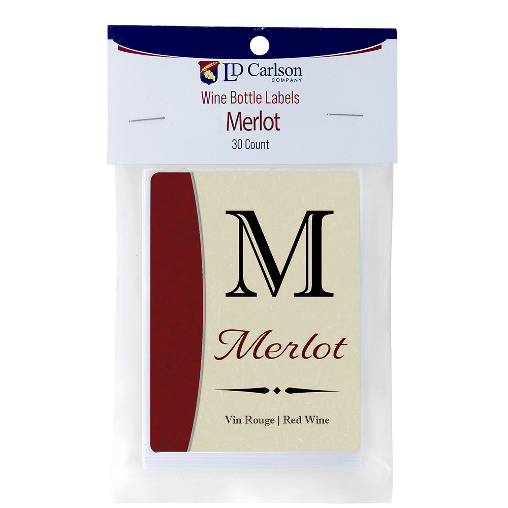 Merlot Wine Labels 30/Pack Varietal Collection