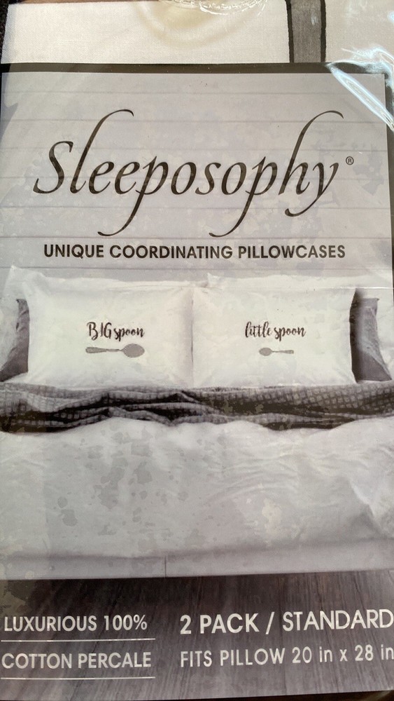 Sleeposophy 2pack Standard Coordinating pillowcases Big Spoon/Little Spoon