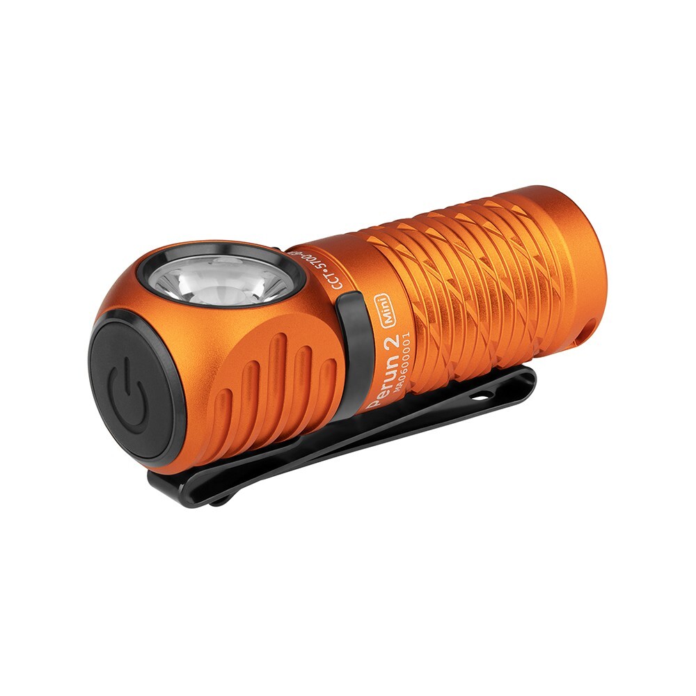 Olight Perun 2 Mini Orange Rechargeable Headlamp, 1100 Lumens, Cool White