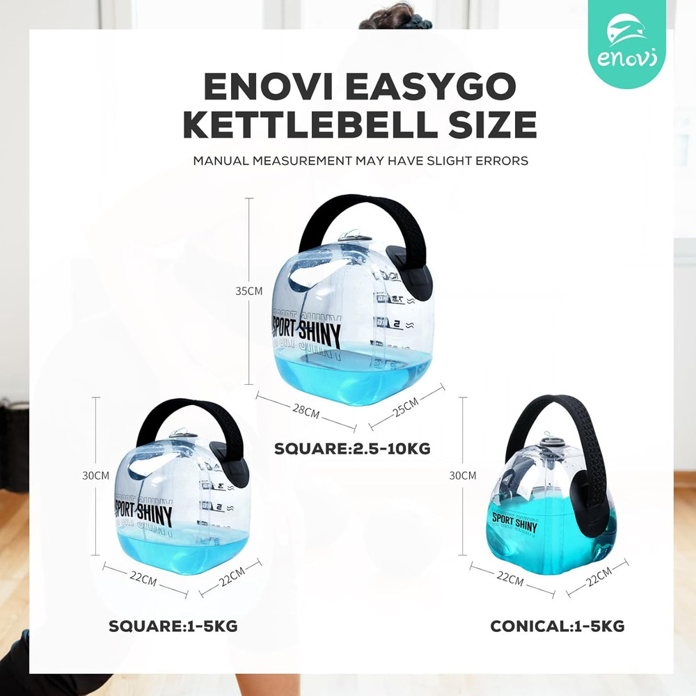 Easygo Kettlebells, Foldable Water-Filled Kettlebell, Adjustable Kettlebell