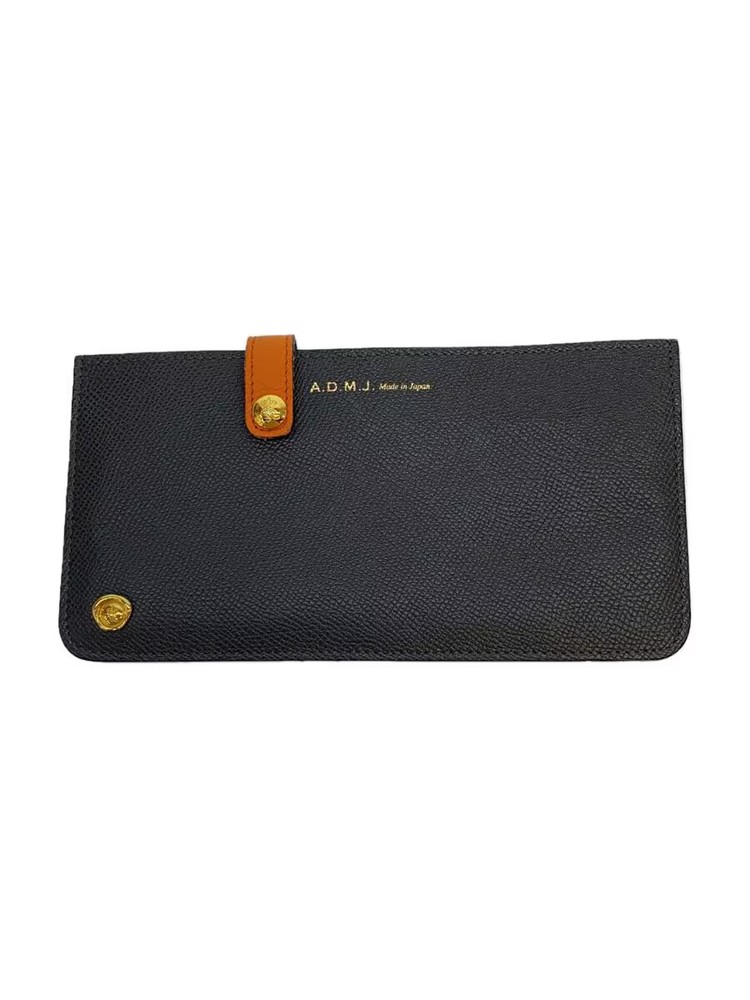 A.D.M.J. Long Wallet Leather NVY Ladies