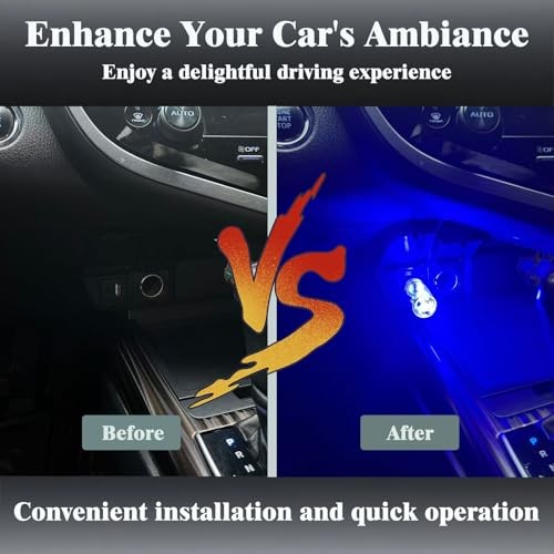 2 PCS USB LED Atmosphere Light,Touch Control USB Night Light - LED Lights Blue