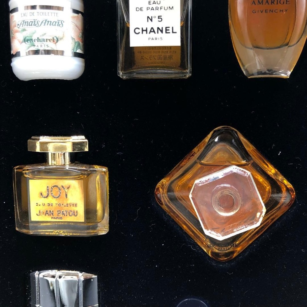 Miniature Perfume Bottles Collection Empty Bottles & Boxes Set Vtg Display Only