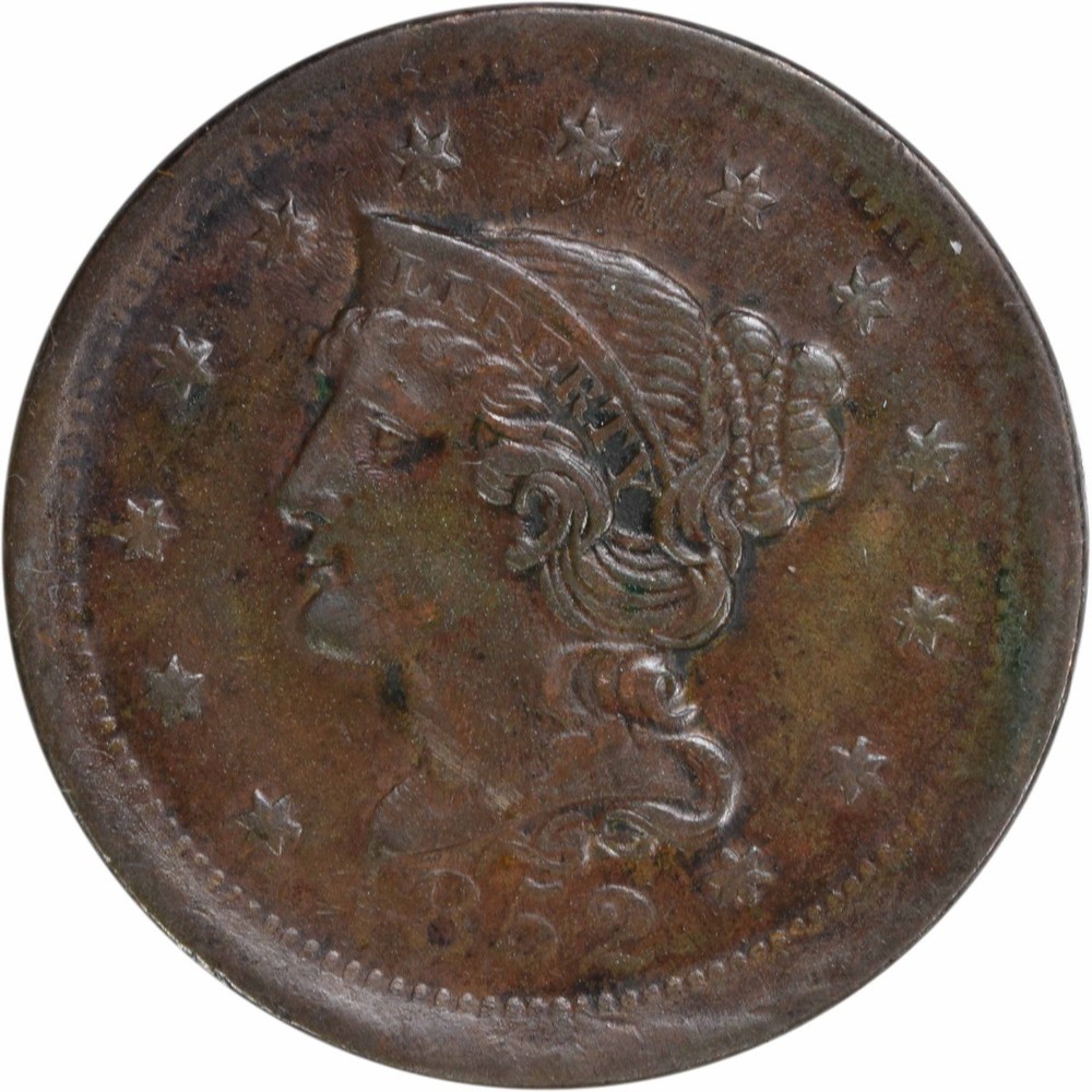 1852 Large Cent EF Uncertified #1034