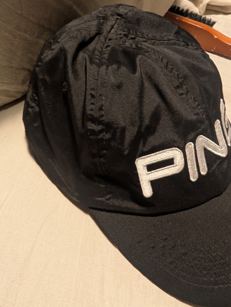 Ping Cap Hat Unisex Adjustable Black Polyester Spandex Blend Sensorcool. T4