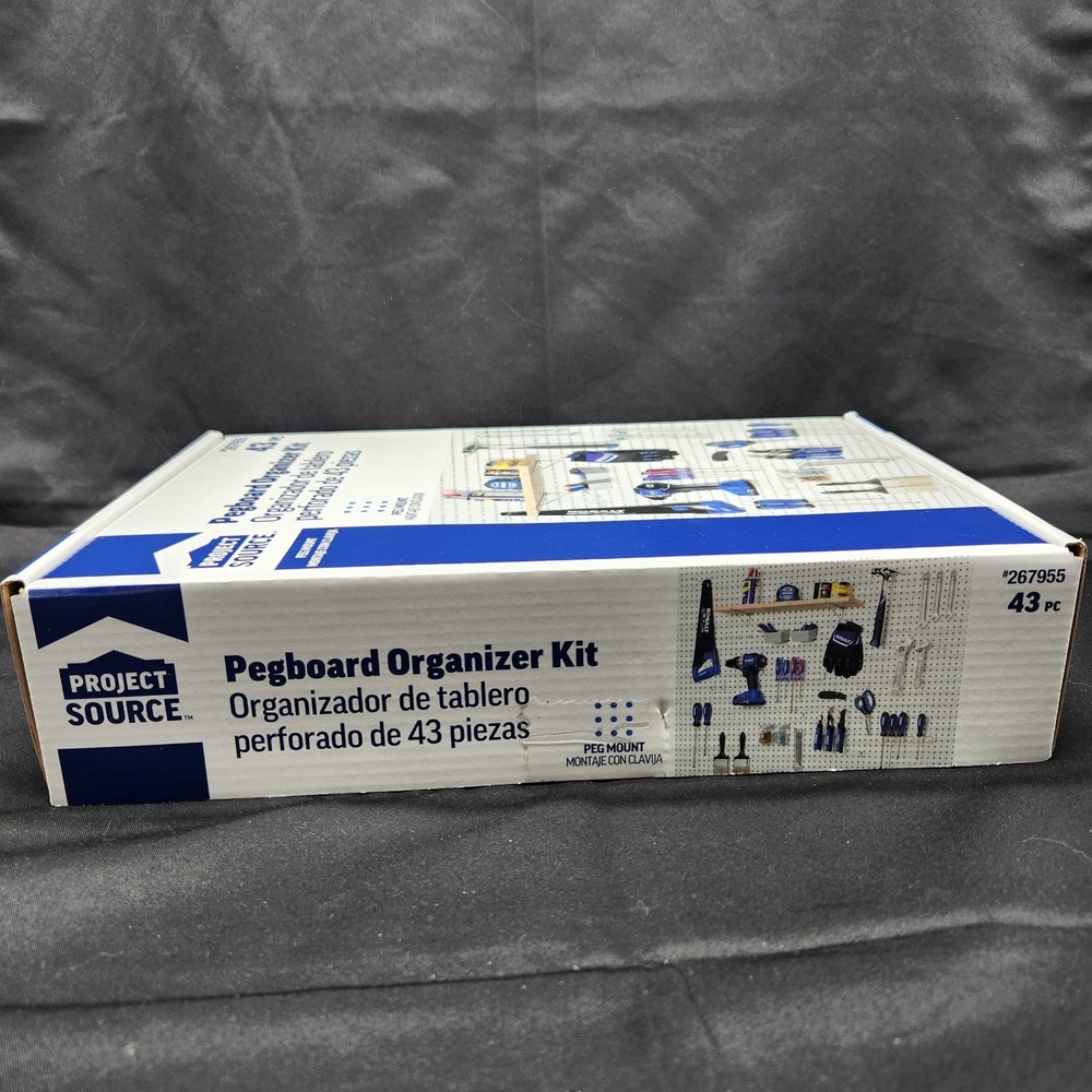 Project Source Pegboard Organizer Kit 43 Pc Tool Storage Hooks Hangers Garage