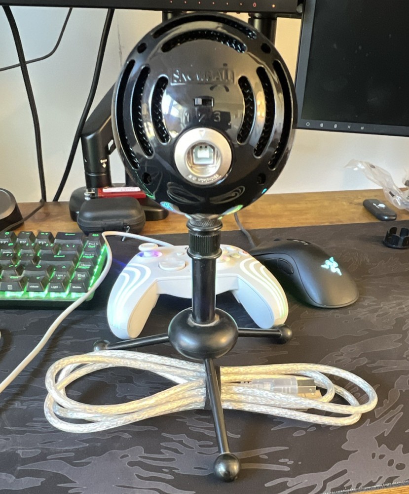 Blue Snowball USB Microphone Black w/ Adjustable Stand & USB Cable