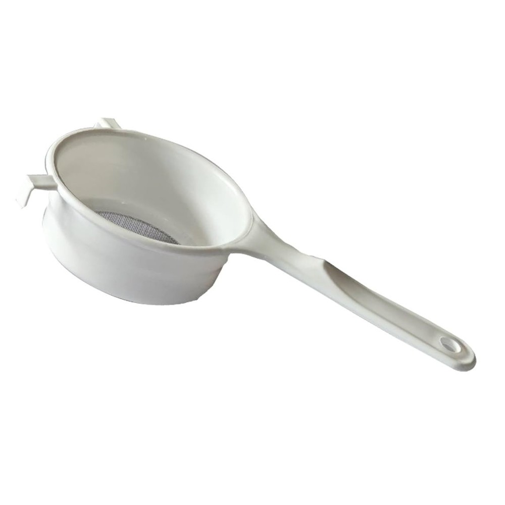 Plastic Strainer White 6.75" – Fine Mesh Kitchen Strainer with Handle | Light...