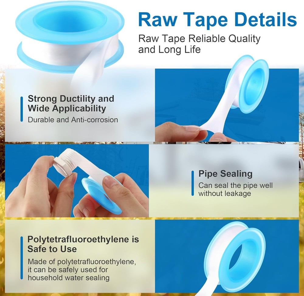 6 Pieces RV Hot Water Heater Drain Plug with Tape, 1/2 Inch NPT Drain Plug Wh...