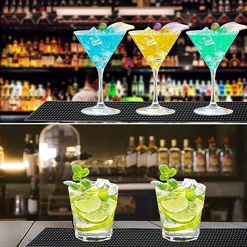 3 Pcs Bar Service Spill Mat Flexible Rubber Mat Counter Bar Pad for Bartender
