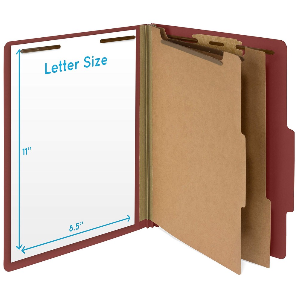 10 Red Classification Folders - 2 Divider - 2 Inch Tyvek Expansions - Durable...