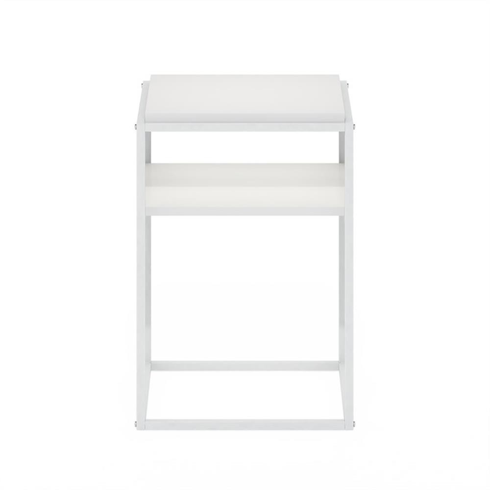 Pemberly Row Modern Stackable Shelf in 2-Tier in Solid White